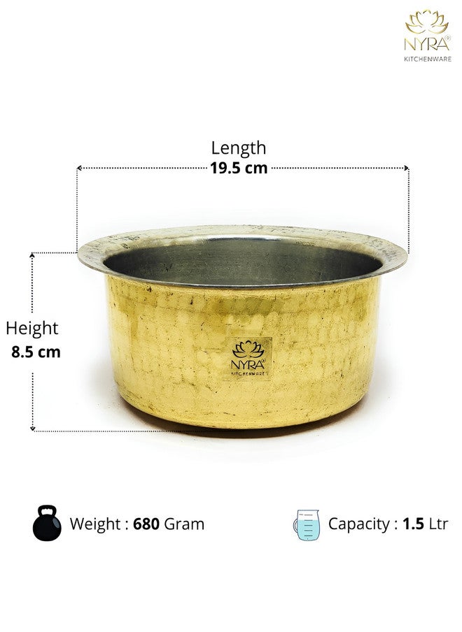 Nyra Kitchenware Bronze-Toned Textured Dishwasher Safe Brass Cooking Pot - 1.5 L - Image 5